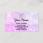 Carte De Rendez-vous Logo personnalisé QR Code Parties scintillant holo (Dos)