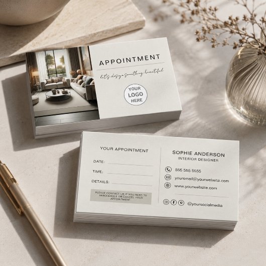 Carte De Rendez-vous Logo professionnel de designer d'intérieur moderne