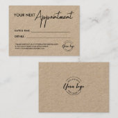 Carte De Rendez-vous Logo Simple Rustique Business Personnalisé (Devant / Derrière)