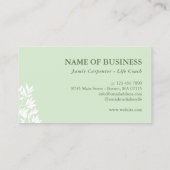 Carte De Rendez-vous Logo Soft Green Spa Massage Therapy (Dos)