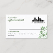 Carte De Rendez-vous Logo Soft Green Spa Massage Therapy (Devant)