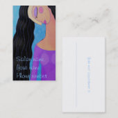 Carte De Rendez-vous Longs cheveux noirs (Devant / Derrière)