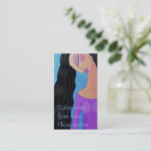 Carte De Rendez-vous Longs cheveux noirs (Debout devant)