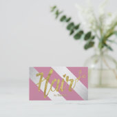 Carte De Rendez-vous L'or de coiffeur Scripts les rayures argentées (Debout devant)