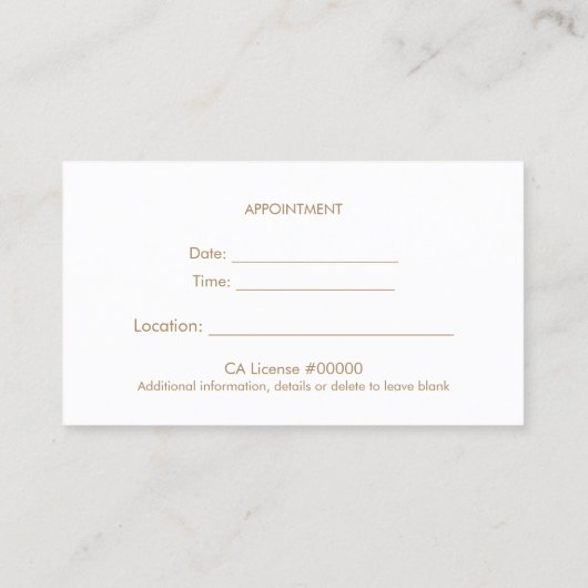 Carte de rendez-vous Lotus (Dos)