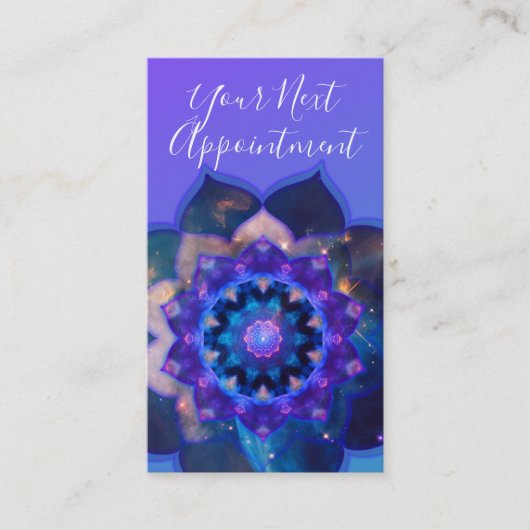 Carte De Rendez-vous Lotus Bleu Mandala (Devant)