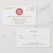 Carte de rendez-vous Lotus Holistic Natural Health (Devant / Derrière)