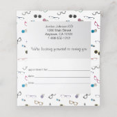 Carte De Rendez-vous Lunettes de cool et contacts Soins oculaires (Intérieur déplié)