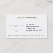 Carte De Rendez-vous Luxury Black & Gold Makeup Appointment Card (Dos)