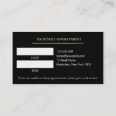 Carte De Rendez-vous Luxury Black & Gold Makeup Appointment Card (Dos)