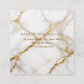 Carte De Rendez-vous Luxury White Marble Gold Monogram Real Estate (Dos)