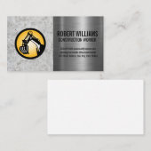 Carte De Rendez-vous Machines de construction | Métal en acier béton (Devant / Derrière)