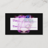 Carte De Rendez-vous Madame pourpre Appt de papillon de cheveux. 4 (Dos)