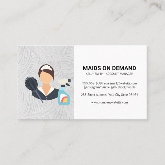 Carte De Rendez-vous Maids | Services de nettoyage (Devant)
