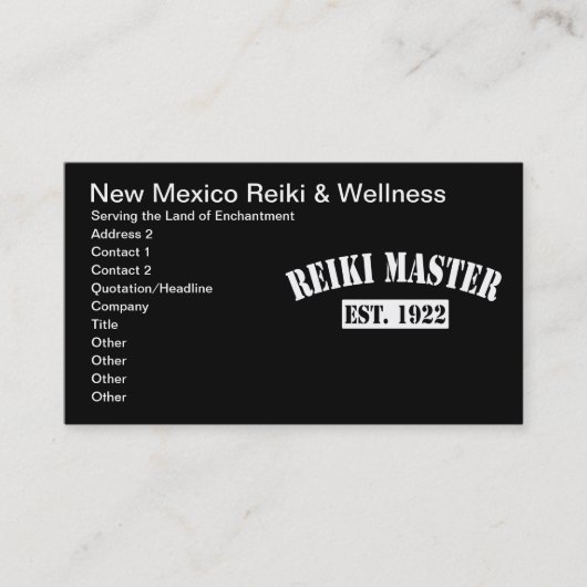 Carte De Rendez-vous Maître Reiki (Devant)