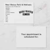 Carte De Rendez-vous Maître Reiki (Devant / Derrière)