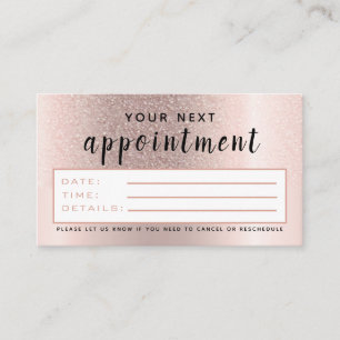 Carte De Rendez-vous Makeup Salon Rose Gold Ombre Parties scintillant t