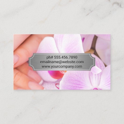 Carte De Rendez-vous Manucure | Fleurs d'orchidées roses (Dos)