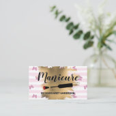 Carte De Rendez-vous Manucure | Papillons | Fond d'or (Debout devant)