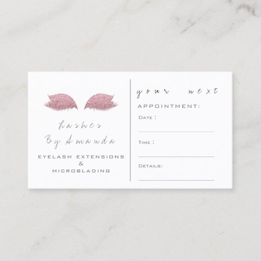 Carte de rendez-vous Maquillage Artiste Blush Whit (Devant)