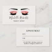 Carte De Rendez-vous Maquillage Artiste Brow & Lash Salon de Beauté Ren (Devant / Derrière)