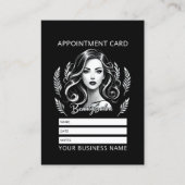 Carte De Rendez-vous Maquillage Artiste Coiffure Stylo moderne Noir Bla (Devant)