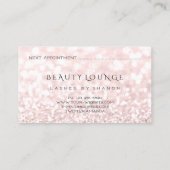 Carte De Rendez-vous Maquillage Artiste Événement Lashes Beauté Rose Gr (Dos)