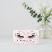 Carte De Rendez-vous Maquillage Artiste Événement Lashes Beauté Rose Gr (Debout devant)