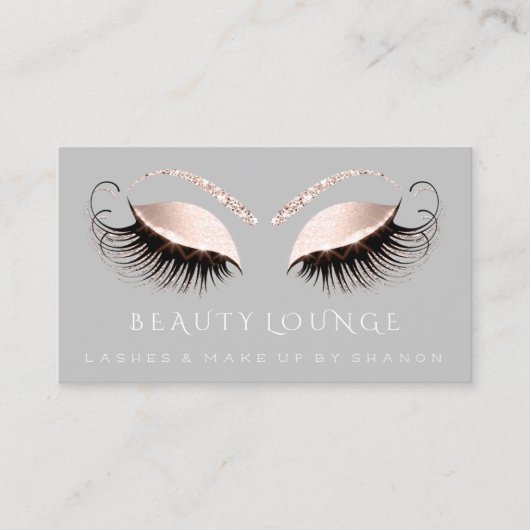 Carte De Rendez-vous Maquillage Artiste Événement Lashes Beauté Rose Gr (Devant)
