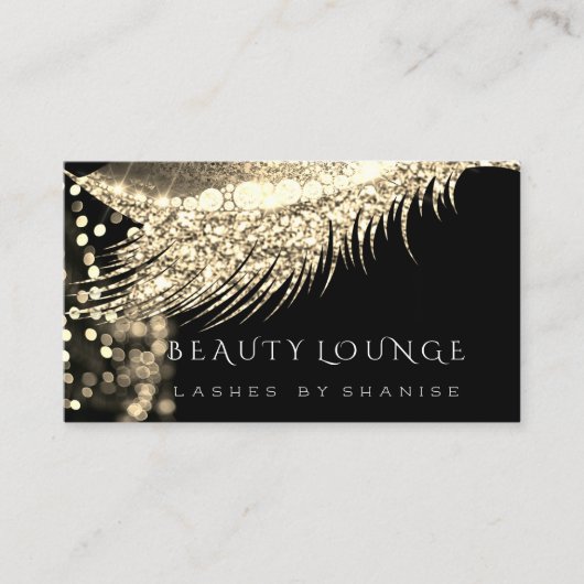 Carte De Rendez-vous Maquillage Artiste Événement Lashes Stylist Gold B (Devant)