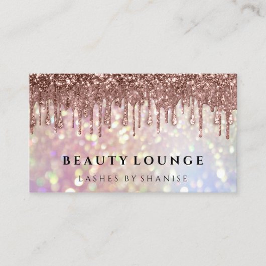 Carte De Rendez-vous Maquillage Artiste Eyelash Rose Parties scintillan (Devant)