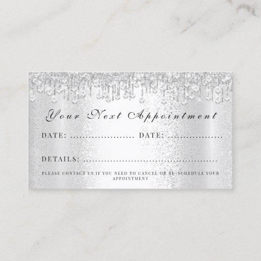 Carte De Rendez-vous Maquillage Artiste Lash Argent Drivers SPA Coiffeu (Dos)
