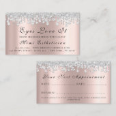 Carte De Rendez-vous Maquillage Artiste Lashes Rose Drivers Planificate (Devant / Derrière)