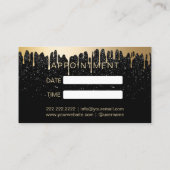 Carte De Rendez-vous Maquillage Artiste Lèvres rouges Rouges Gold Drips (Dos)