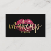 Carte De Rendez-vous Maquillage Artiste Lèvres rouges Salon moderne Ren (Devant)