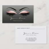 Carte De Rendez-vous Maquillage Artiste Poils Lashes Rose Noir Blanc Ye (Devant / Derrière)