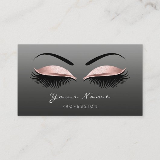 Carte De Rendez-vous Maquillage Artiste Poils Lashes Rose Noir Blanc Ye (Devant)
