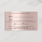 Carte De Rendez-vous Maquillage Artiste Rose Black Drips - Logo de rend (Dos)