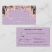 Carte de rendez-vous maquillage Artiste Rose cire (Devant / Derrière)