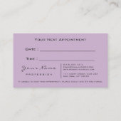 Carte de rendez-vous maquillage Artiste Rose cire (Dos)