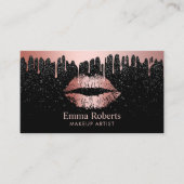 Carte De Rendez-vous Maquillage Artiste Rose Gold Drips Lips Rendez-vou (Devant)