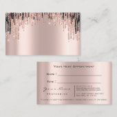 Carte De Rendez-vous Maquillage Artiste Rose Lèvres à étincelles à cire (Devant / Derrière)