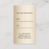 Carte De Rendez-vous Maquillage Artiste Salon de Coiffure Gold & Silver (Dos)