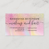 Carte De Rendez-vous Maquillage cheveux rose parties scintillant arc-en (Dos)