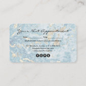 Carte De Rendez-vous Maquillage de salon de coiffure en marbre doré et  (Dos)