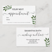 Carte De Rendez-vous Maquillage minimaliste (Devant / Derrière)