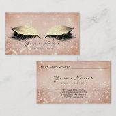 Carte De Rendez-vous Maquillage Rose Gold Lashes Parties scintillant be (Devant / Derrière)