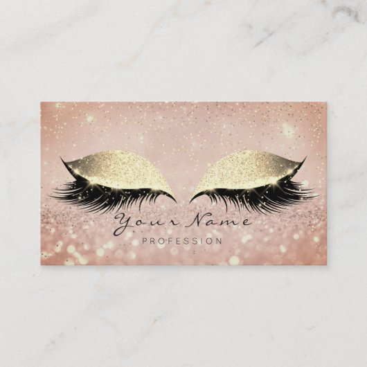 Carte De Rendez-vous Maquillage Rose Gold Lashes Parties scintillant be (Devant)