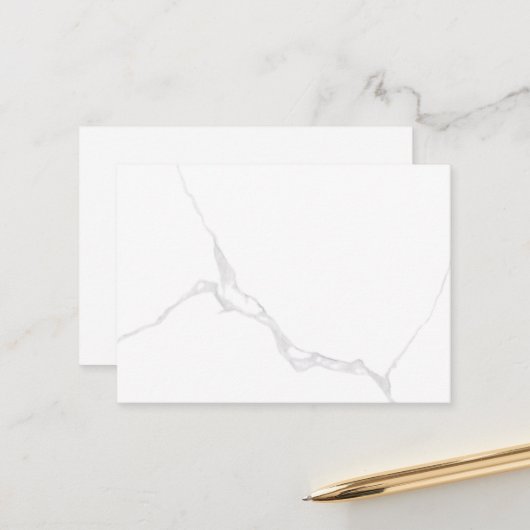 Carte De Rendez-vous Marbre Blanc (Devant/Arrière en situation)