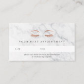 Carte De Rendez-vous Marbre & Rose Gold Lashes & Brosses (Devant)